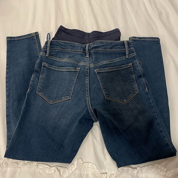Old Navy NWT Maternity Full Panel Rockstar Super Skinny Ripped Jeans sz 6 short - Picture 7 of 14